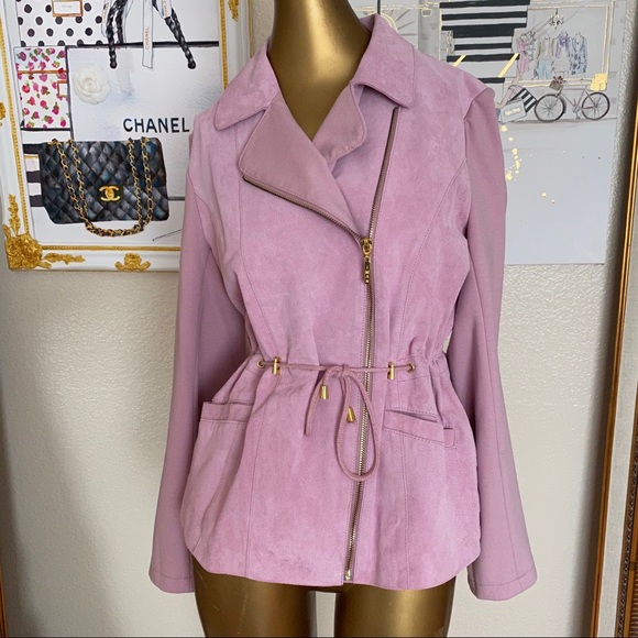 IMAN Jackets & Blazers - Iman Pink Suede Leather Jacket